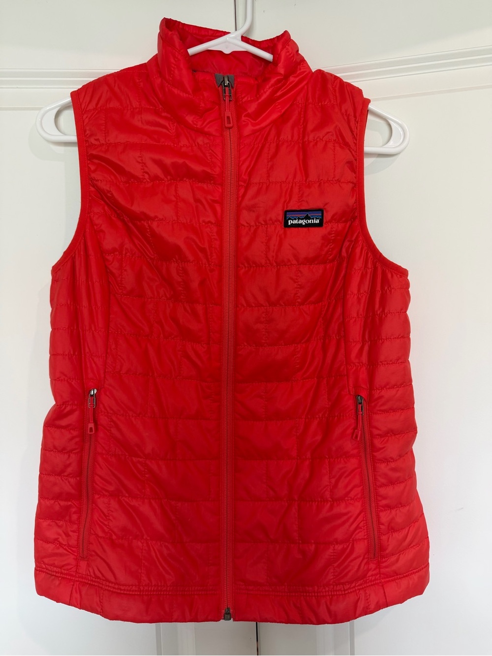 Patagonia Coral-Red Quilted Puffer Vest